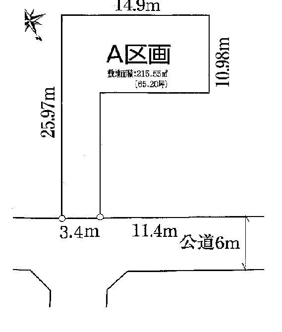 Compartment figure. Land price 22,900,000 yen, Land area 215.55 sq m