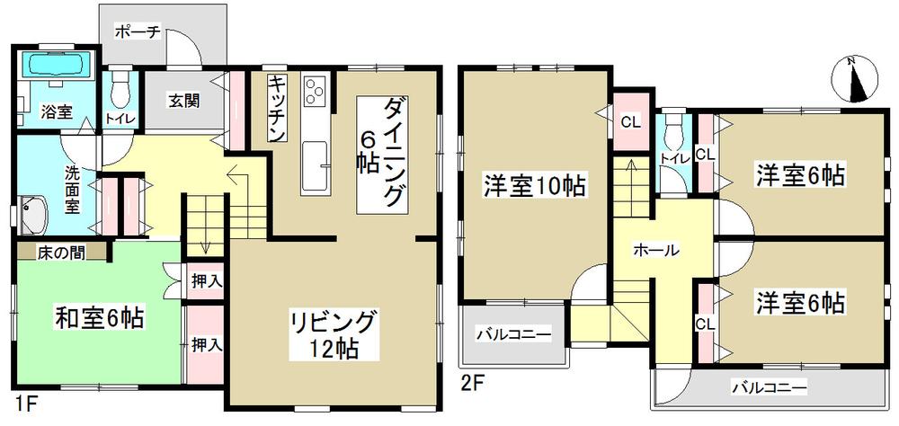 Floor plan. 49,800,000 yen, 4LDK, Land area 165.85 sq m , Building area 180.75 sq m