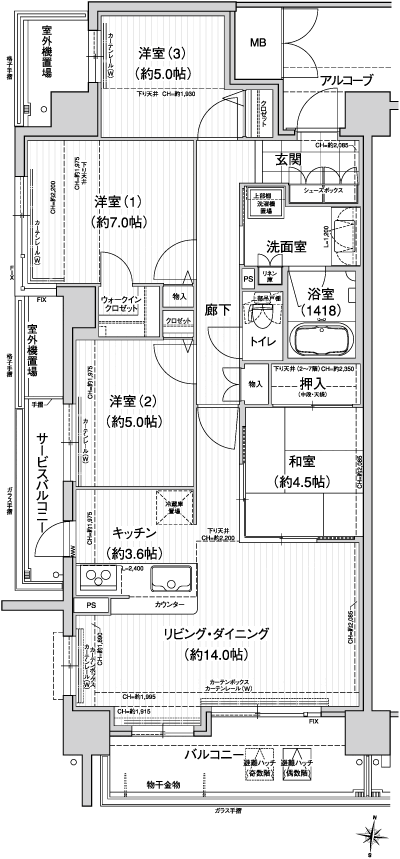 Floor: 4LDK, occupied area: 87.71 sq m, Price: 38.6 million yen