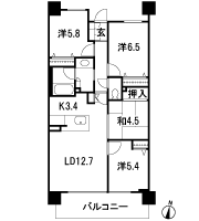 Floor: 4LDK, occupied area: 81.13 sq m, Price: 34.4 million yen