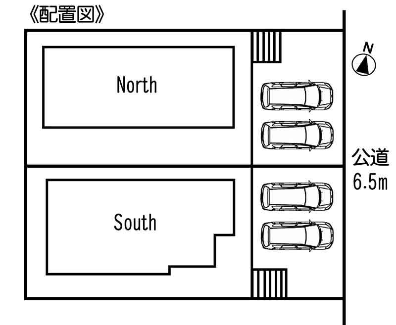 Compartment figure. 43,800,000 yen, 4LDK, Land area 175.12 sq m , Building area 110.72 sq m NORTH  Parking parallel two