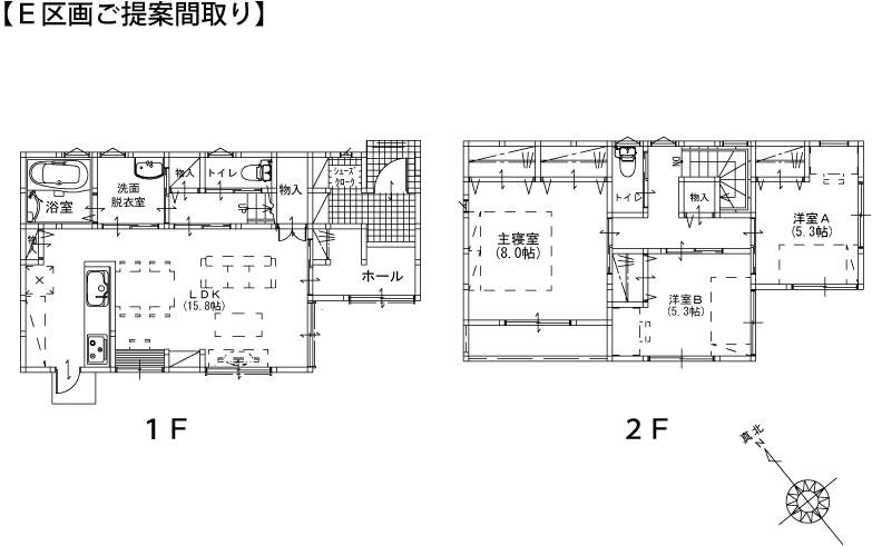 Other building plan example. Building plan example floor plan (E) building price 14.2 million yen, Building area 99.40 sq m