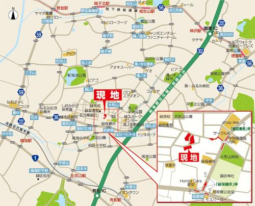 Local guide map. Take the Aibarago intersection to the north, Please enter a Circle K in front of the signal to the West.