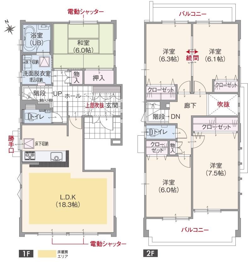 Floor plan. (T4), Price 44,300,000 yen, 4LDK, Land area 142.77 sq m , Building area 123.87 sq m