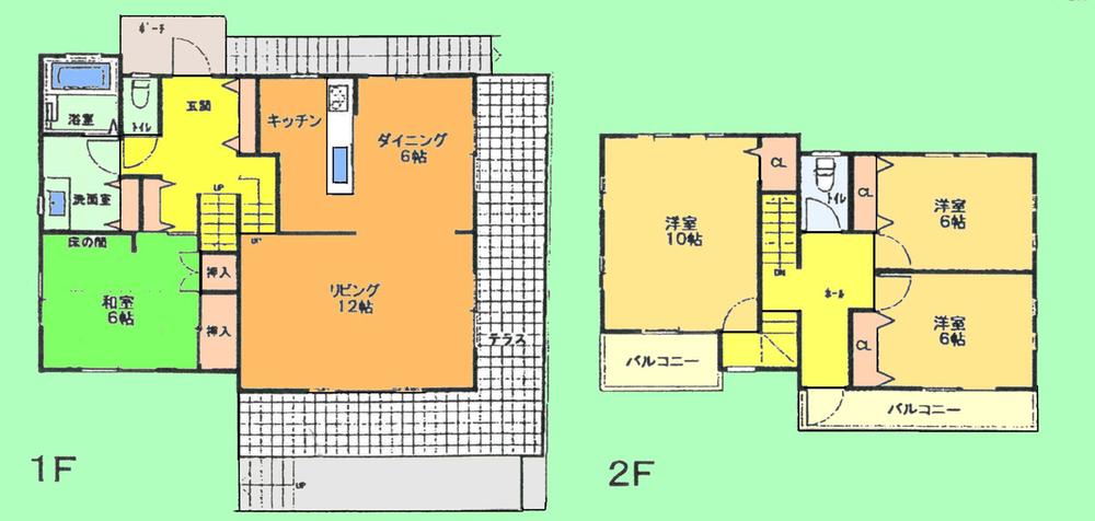 Floor plan. 49,800,000 yen, 4LDK, Land area 165.85 sq m , Building area 180.75 sq m parking space is a nice three cars