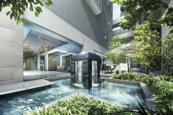 Buildings and facilities. Peace and convenience, Seeking a balance of conflicting value, You create a symbol of moisture "Oasis" (Oasis terrace Rendering)