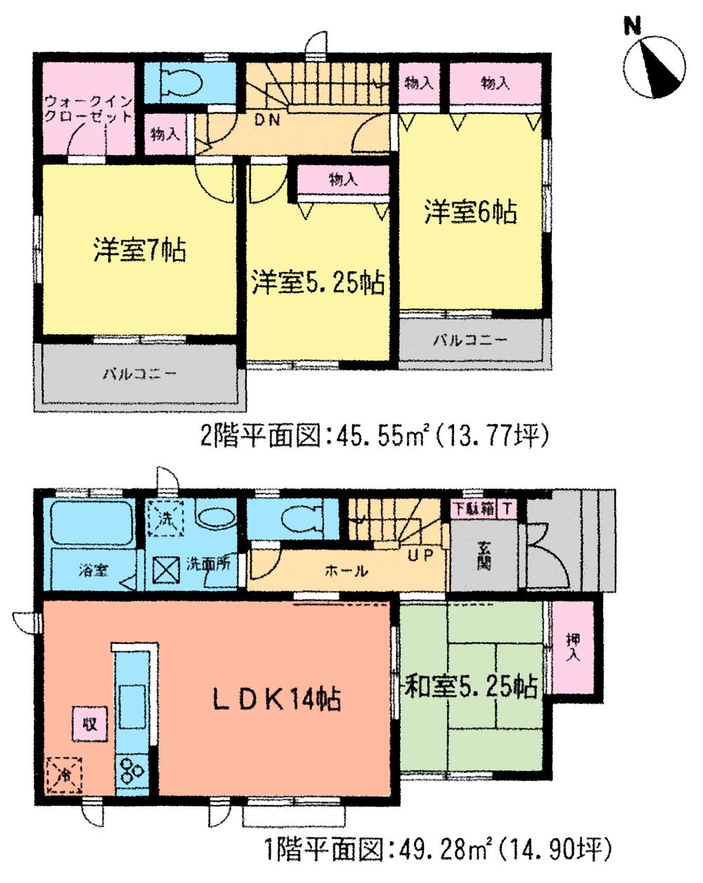 Floor plan. (Building 2), Price 31,400,000 yen, 4LDK, Land area 110.74 sq m , Building area 94.83 sq m