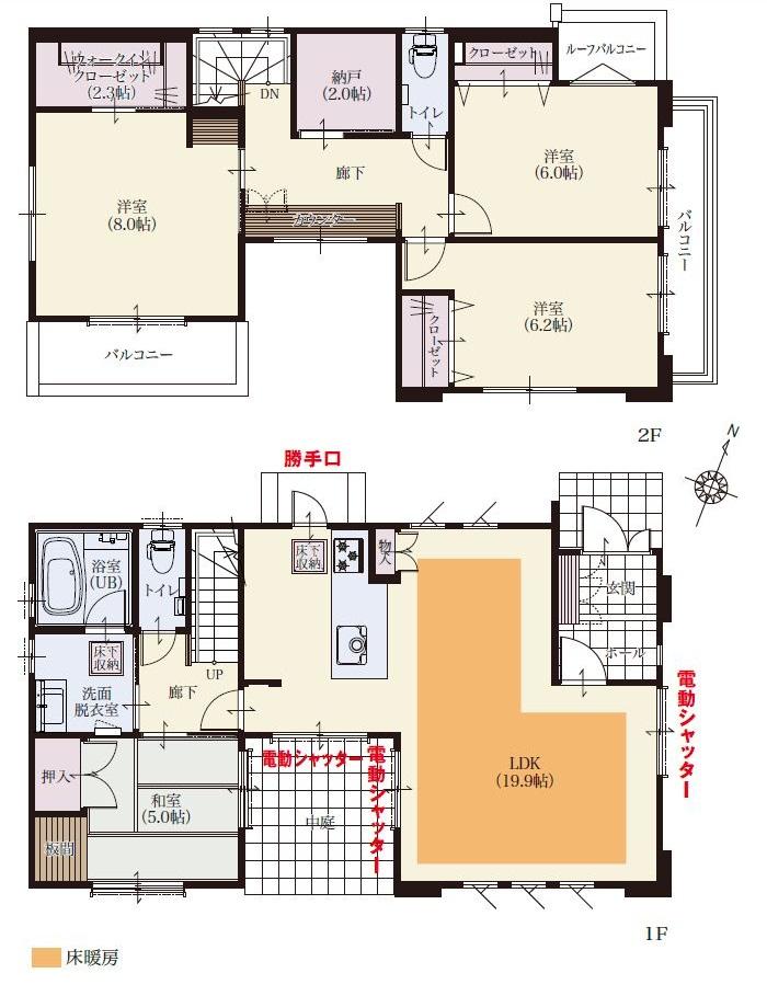 Floor plan. (T-6), Price TBD , 4LDK, Land area 160.32 sq m , Building area 115.11 sq m