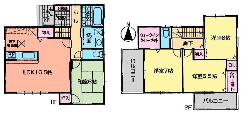 Floor plan. (Building 2 ), Price 37,900,000 yen, 4LDK, Land area 137.86 sq m , Building area 98.82 sq m