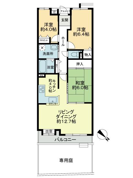 Floor plan. 3LDK, Price 10 million yen, Occupied area 72.69 sq m , Balcony area 6.49 sq m floor plan