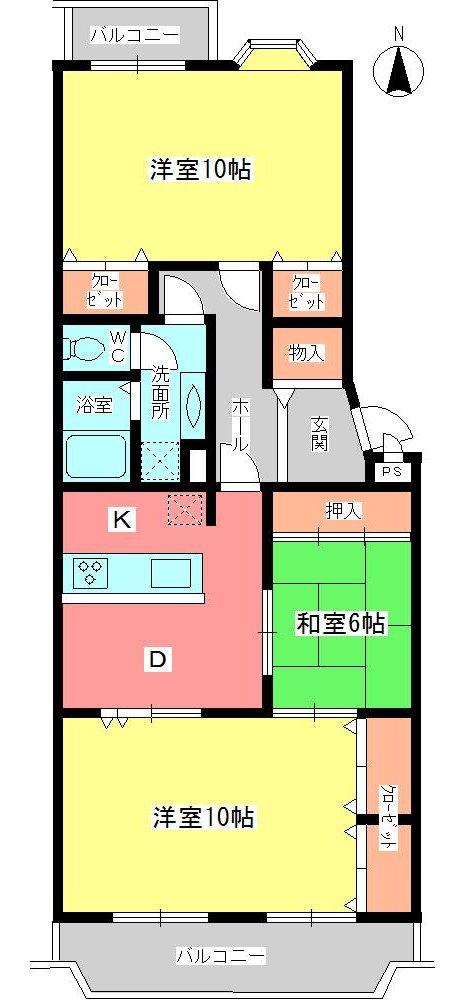 Floor plan. 3DK, Price 13.8 million yen, Occupied area 85.33 sq m , Balcony area 10.73 sq m