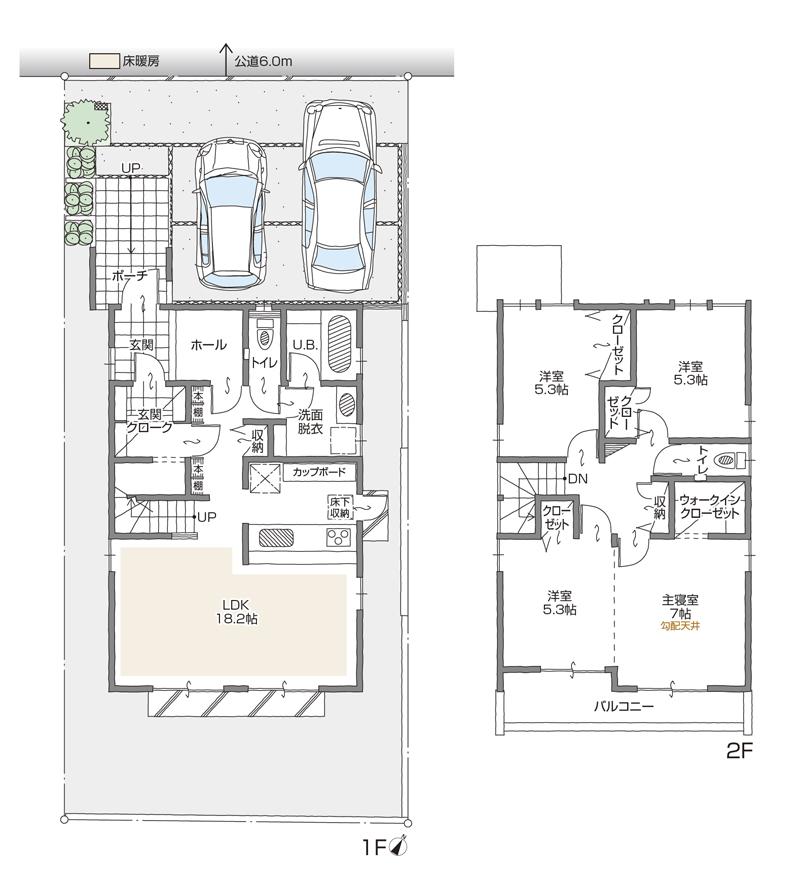 Floor plan. (B Building), Price 39,800,000 yen, 4LDK+2S, Land area 145.6 sq m , Building area 106.42 sq m