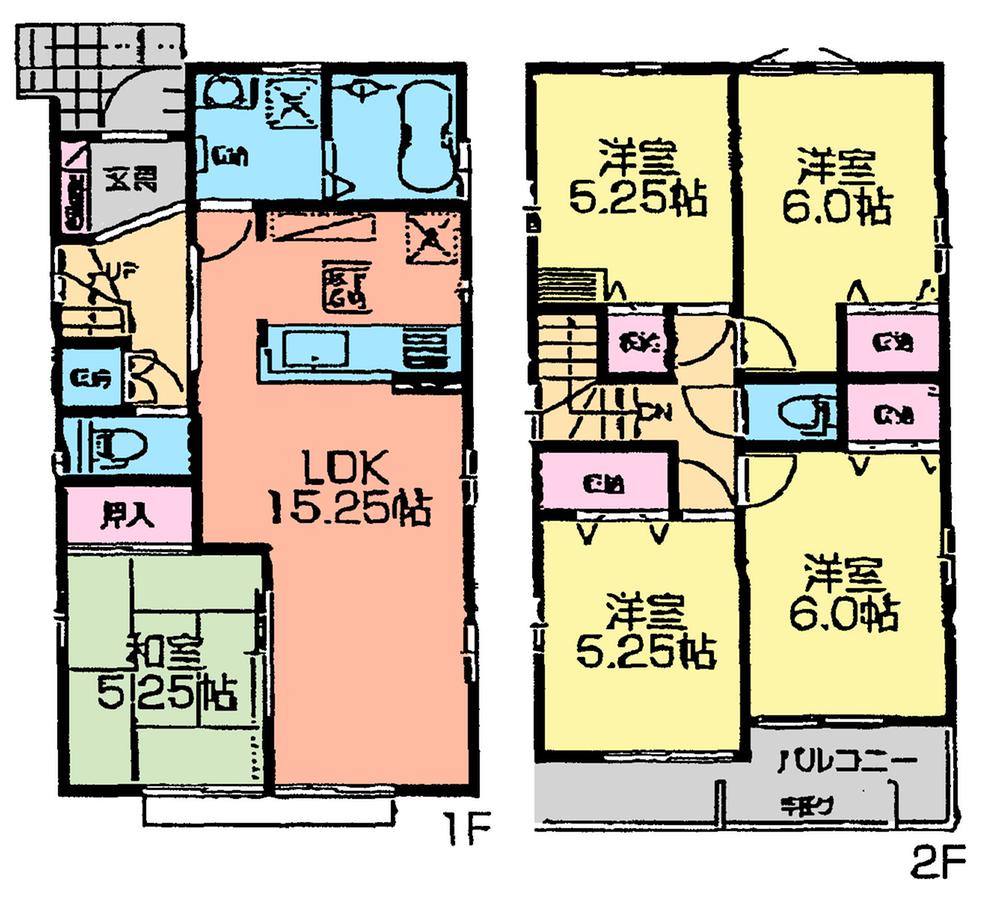 Floor plan. (4 Building), Price 34,800,000 yen, 5LDK, Land area 130.42 sq m , Building area 98.95 sq m