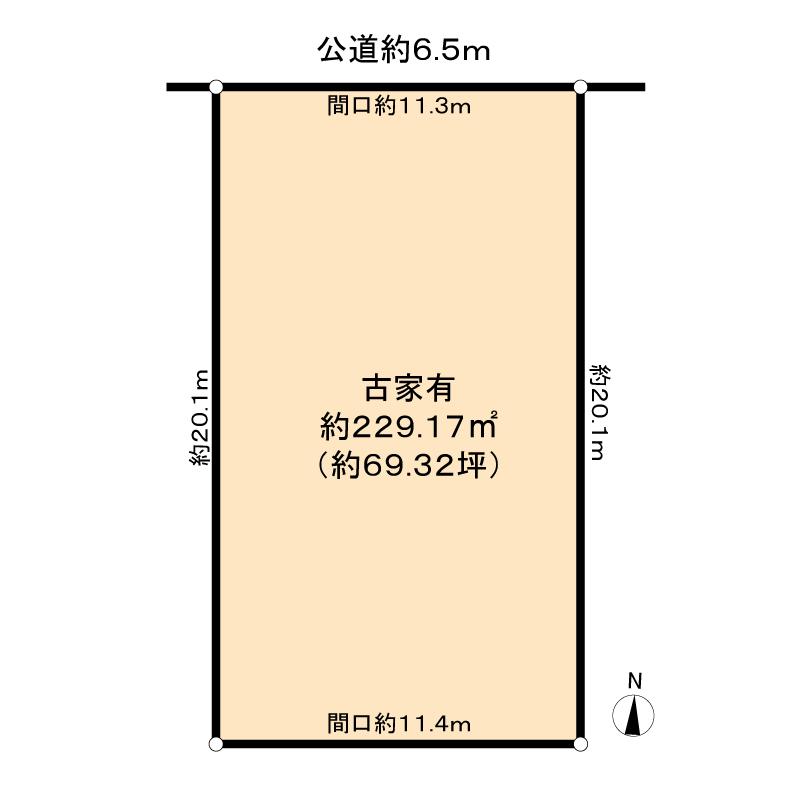 Compartment figure. Land price 31,800,000 yen, Land area 229.17 sq m