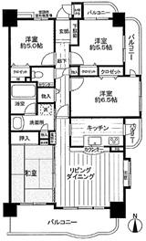 Floor plan. 4LDK, Price 22,900,000 yen, Occupied area 84.29 sq m , Balcony area 17.86 sq m