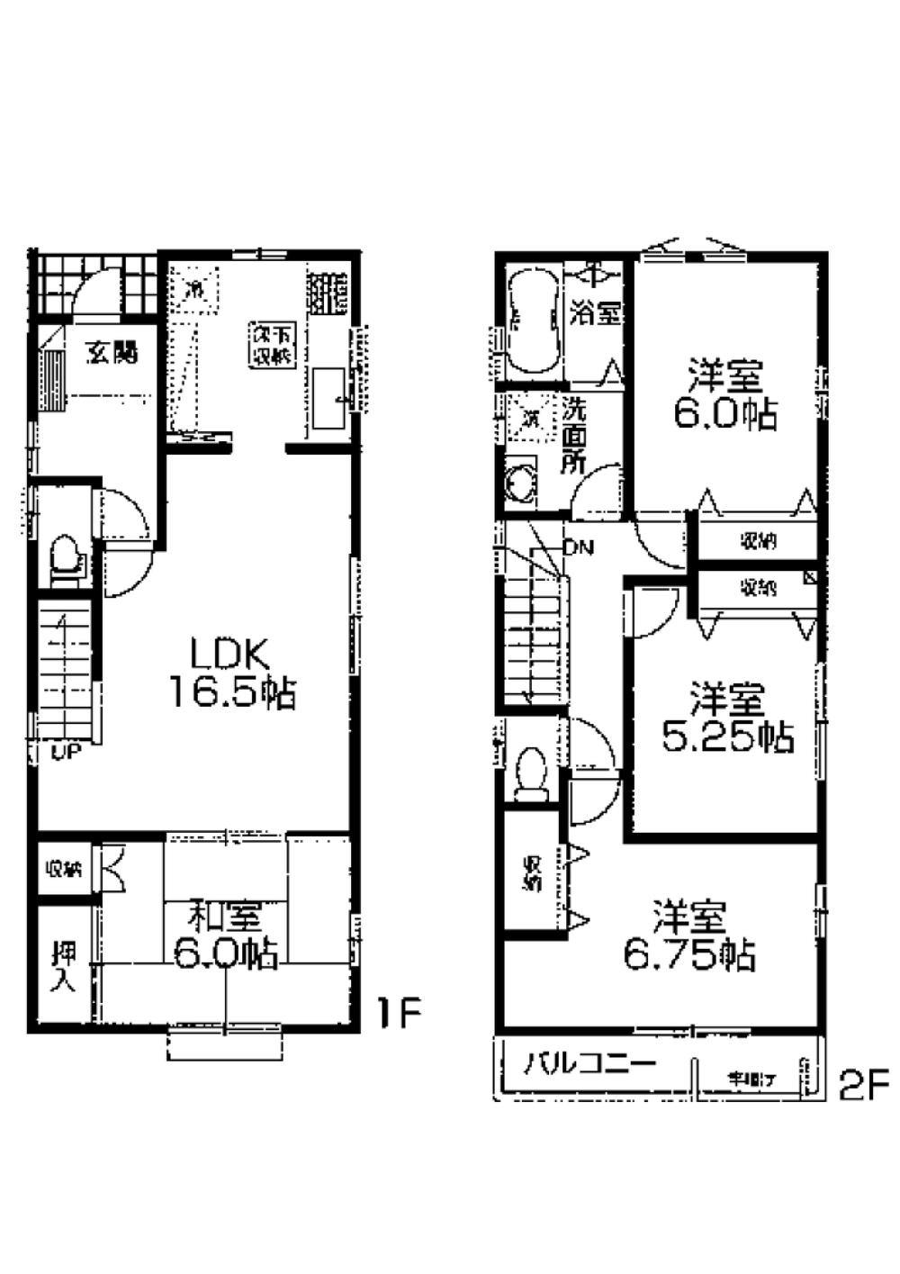 Floor plan. 28,300,000 yen, 4LDK, Land area 127.42 sq m , Building area 97.7 sq m