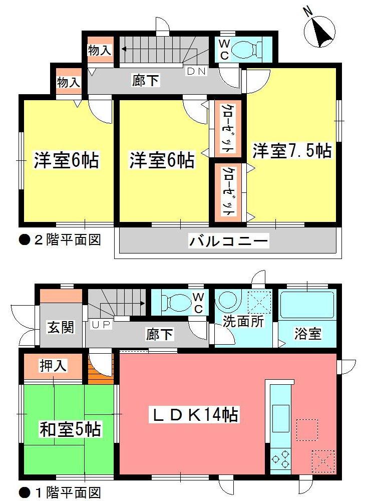 Floor plan. (1 Building), Price 29,800,000 yen, 4LDK, Land area 105.15 sq m , Building area 94.41 sq m