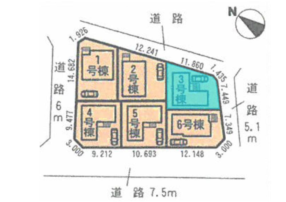 The entire compartment Figure. It will be blue portions Building 3.