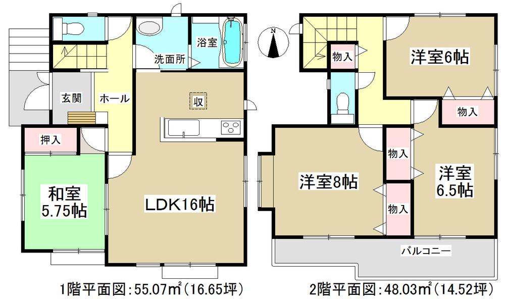 Floor plan. (1 Building), Price 39,300,000 yen, 4LDK, Land area 141.52 sq m , Building area 103.1 sq m