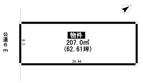 Compartment figure. Land price 34,430,000 yen, Land area 207 sq m land view