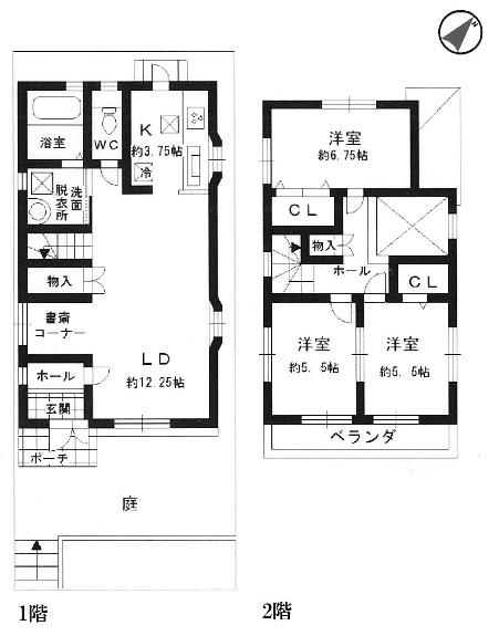 Floor plan. 24,800,000 yen, 3LDK + S (storeroom), Land area 113.44 sq m , Building area 84.46 sq m