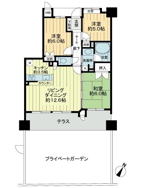 Floor plan. 3LDK, Price 24,900,000 yen, Occupied area 71.45 sq m floor plan