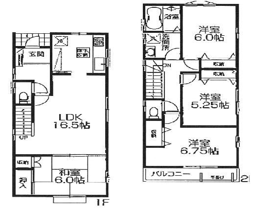 Floor plan. (3 Building), Price 28,300,000 yen, 4LDK, Land area 127.42 sq m , Building area 97.7 sq m