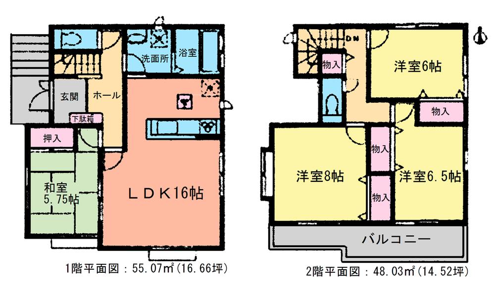 Floor plan. (1 Building), Price 39,300,000 yen, 4LDK, Land area 141.52 sq m , Building area 103.1 sq m