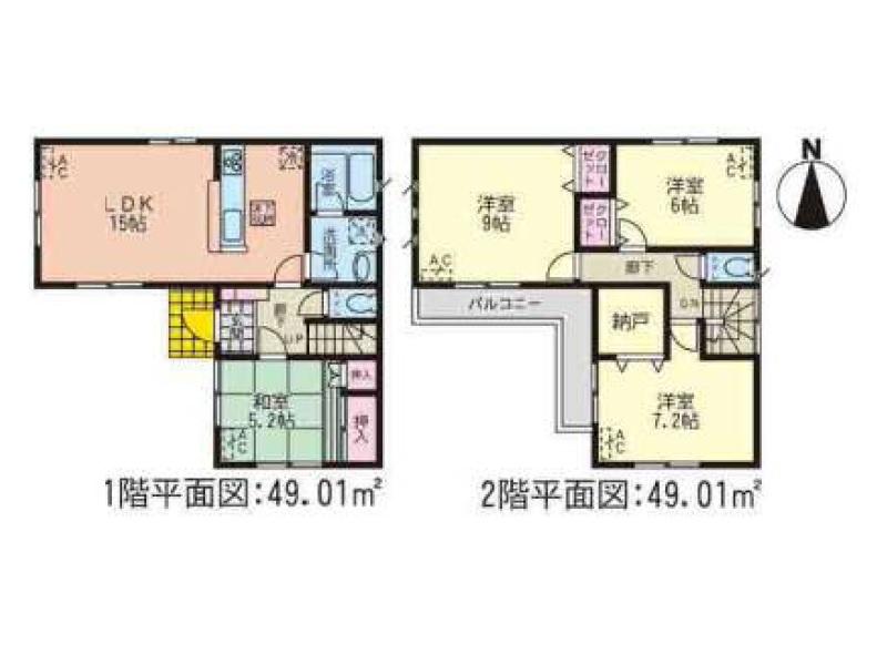 Floor plan. (1 Building), Price 31,900,000 yen, 4LDK+S, Land area 141.11 sq m , Building area 98.02 sq m