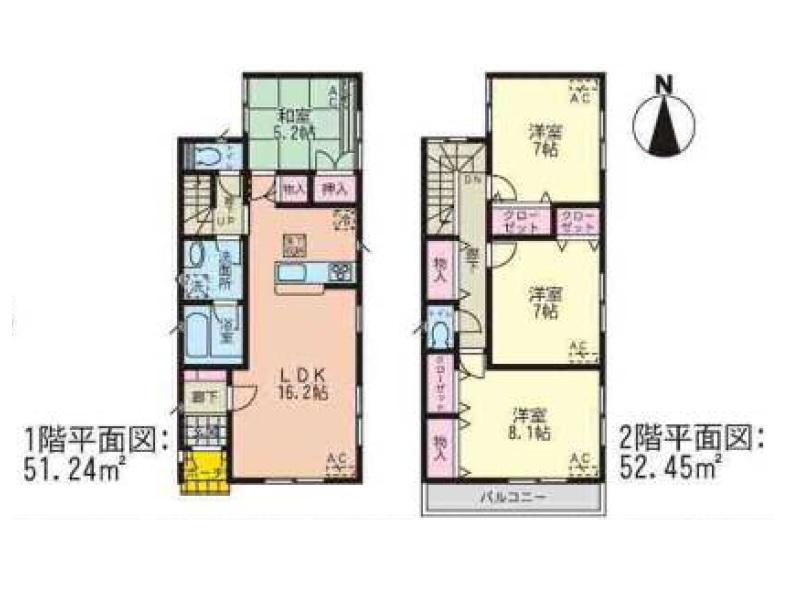 Floor plan. (3 Building), Price 29,900,000 yen, 4LDK, Land area 152.16 sq m , Building area 103.69 sq m