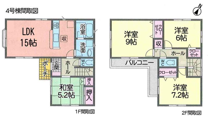 Floor plan. 34,900,000 yen, 4LDK, Land area 127.37 sq m , Building area 97.6 sq m