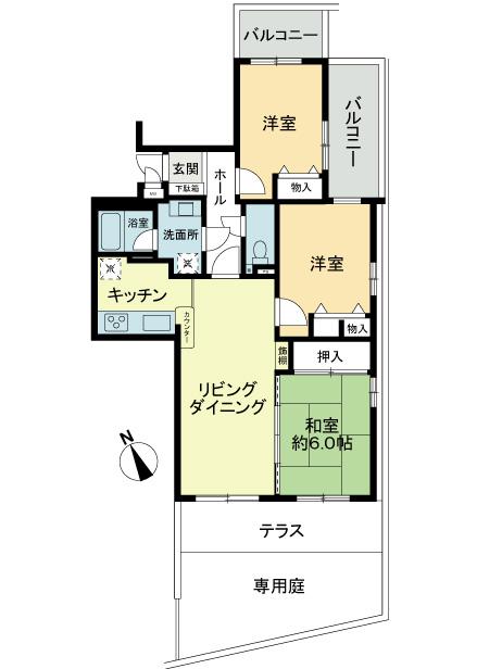 Floor plan. 3LDK, Price 12.8 million yen, Footprint 71.8 sq m , Balcony area 10.35 sq m floor plan