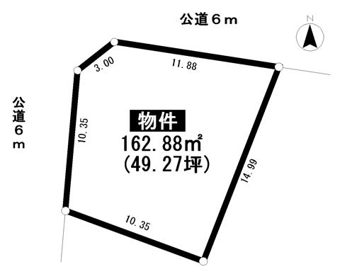 Compartment figure. Land price 19,950,000 yen, Land area 162.88 sq m land view