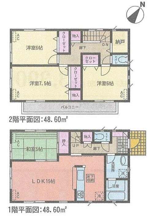 Floor plan. (Building 2), Price 30,900,000 yen, 4LDK+S, Land area 146.66 sq m , Building area 97.2 sq m