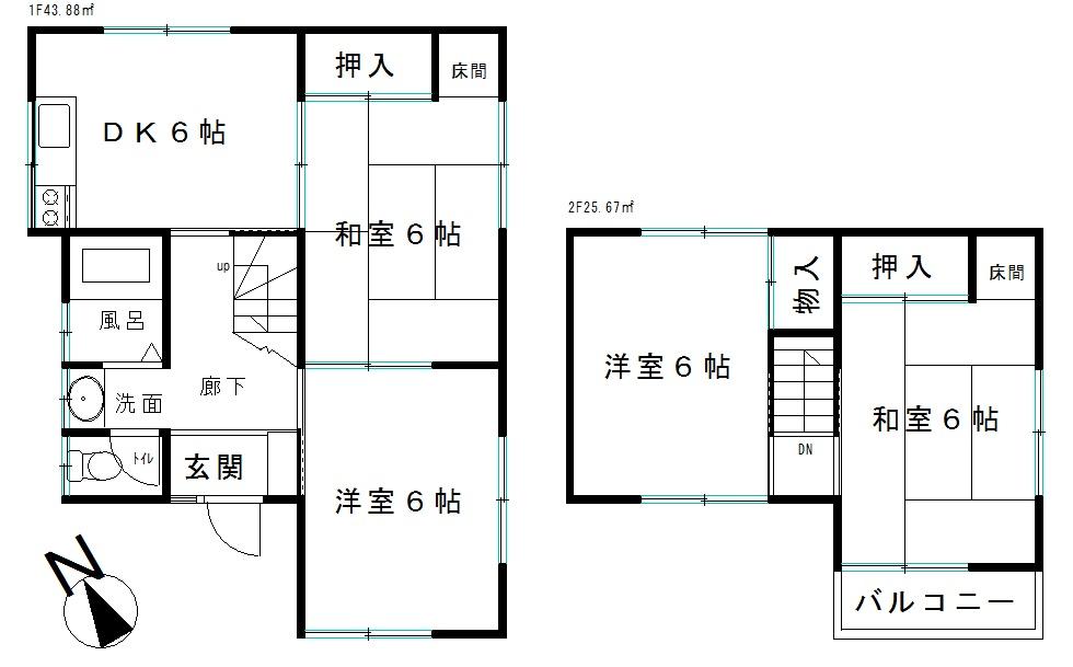 Floor plan. Price 12.8 million yen, 4DK, Land area 116.15 sq m , Building area 69.57 sq m