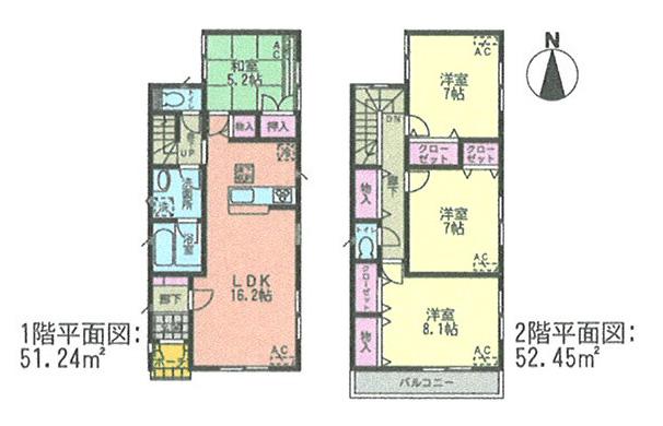 Floor plan. (3 Building), Price 27,900,000 yen, 4LDK, Land area 152.16 sq m , Building area 103.69 sq m