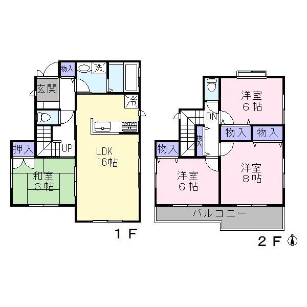 Floor plan. 38,300,000 yen, 4LDK, Land area 143.42 sq m , Building area 101.04 sq m