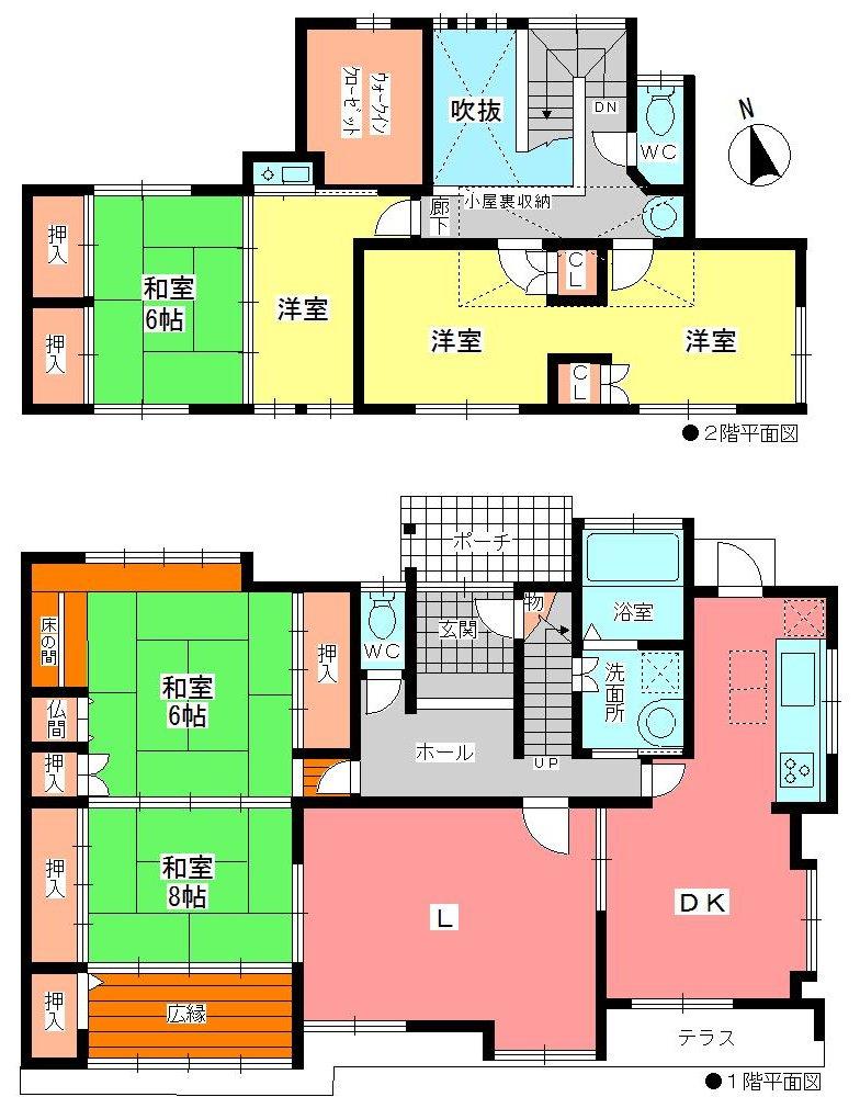Floor plan. 35,500,000 yen, 5LDK, Land area 259.47 sq m , Building area 154.2 sq m