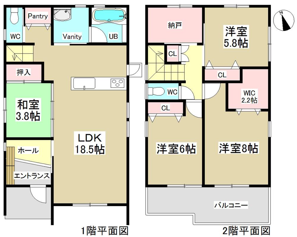 Floor plan. 40,880,000 yen, 4LDK, Land area 123.85 sq m , Building area 105.59 sq m