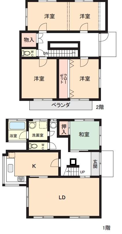 Floor plan. 34,800,000 yen, 4LDK, Land area 215.74 sq m , Building area 123.82 sq m