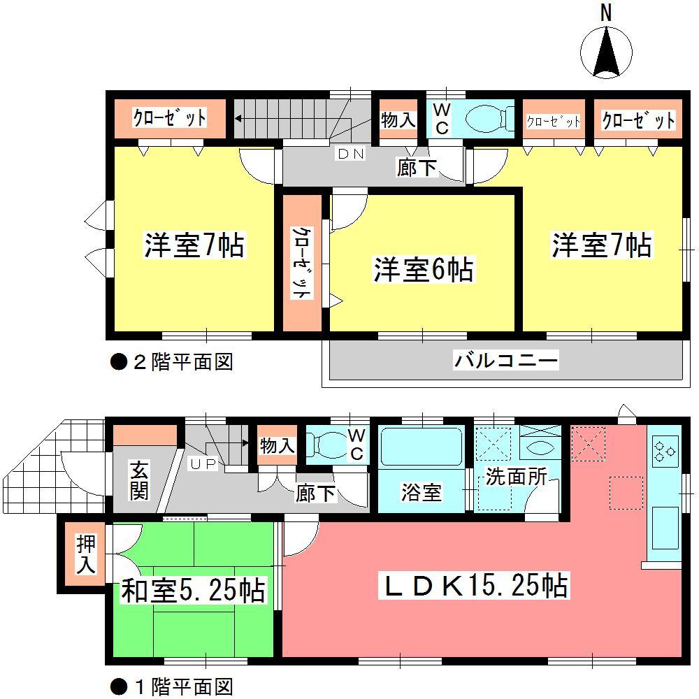 Floor plan. (1 Building), Price 35,200,000 yen, 4LDK, Land area 127.99 sq m , Building area 100.6 sq m