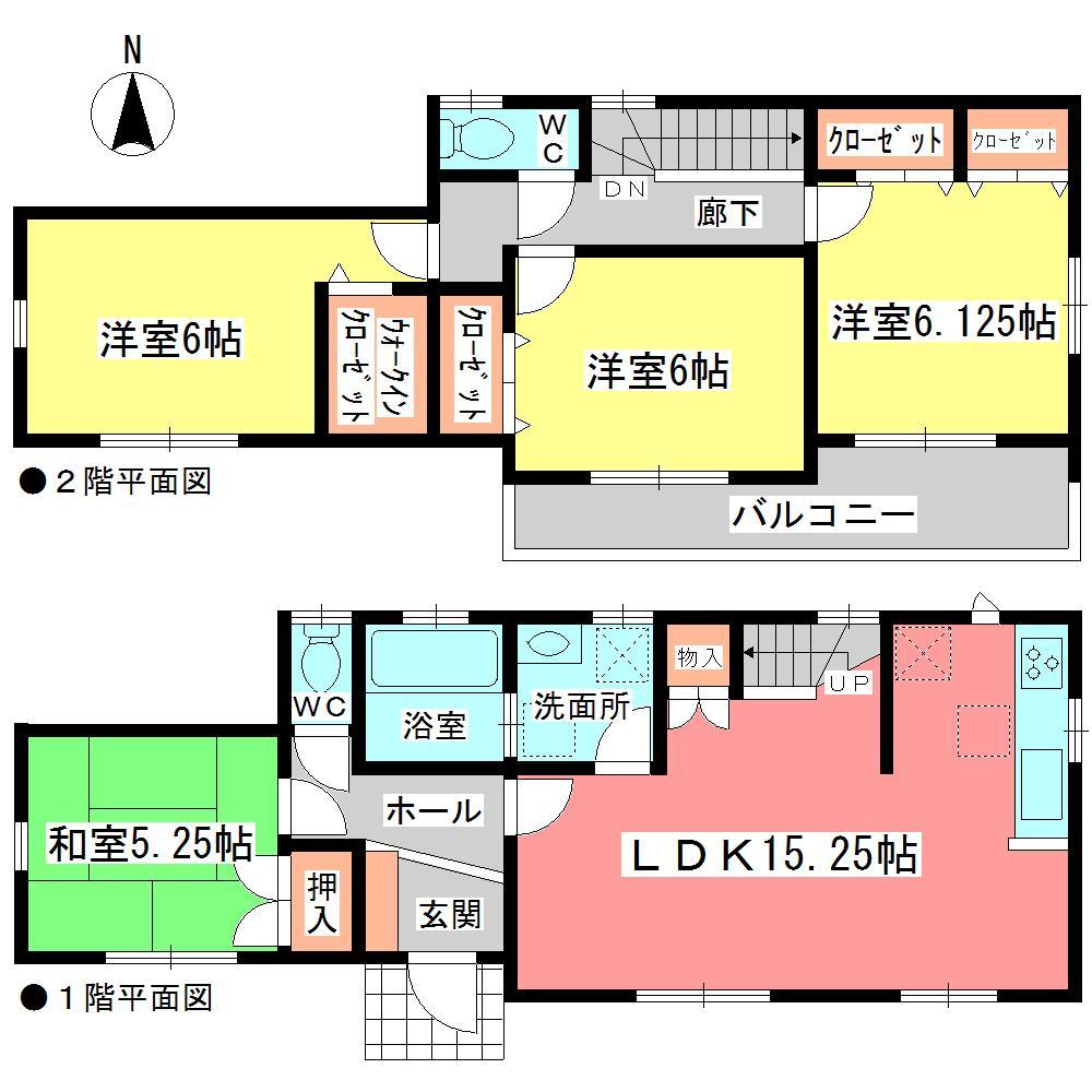 Floor plan. (Building 2), Price 32.7 million yen, 4LDK, Land area 127.99 sq m , Building area 97.91 sq m