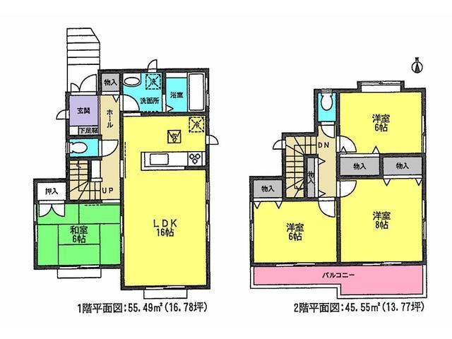 Floor plan. 38,300,000 yen, 4LDK, Land area 143.42 sq m , Building area 101.04 sq m floor plan