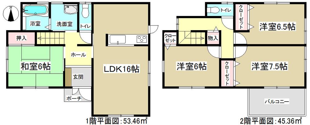 Floor plan. (1 Building), Price 38,900,000 yen, 4LDK, Land area 137.87 sq m , Building area 98.82 sq m