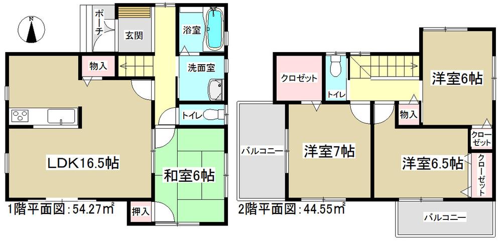 Floor plan. (Building 2), Price 37,900,000 yen, 4LDK, Land area 137.86 sq m , Building area 98.82 sq m