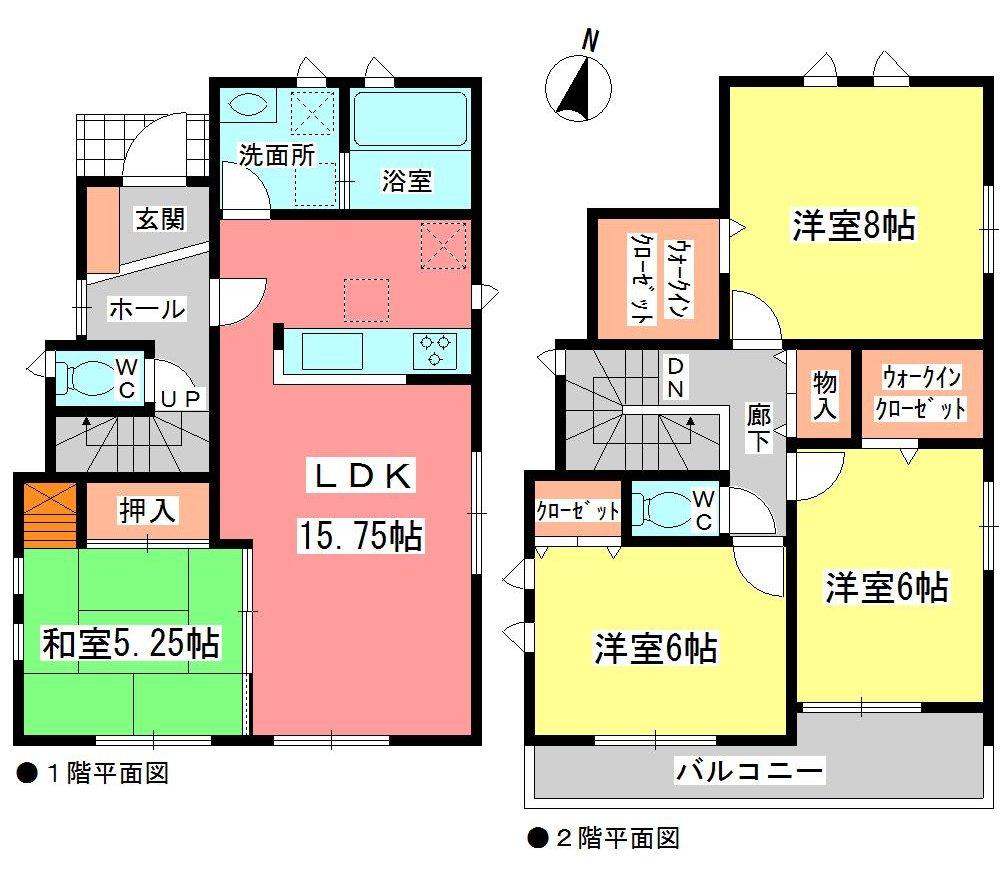 Floor plan. (1 Building), Price 35,800,000 yen, 4LDK, Land area 112.62 sq m , Building area 100.61 sq m