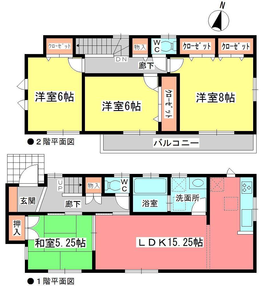 Floor plan. (3 Building), Price 34,500,000 yen, 4LDK, Land area 125.28 sq m , Building area 100.6 sq m