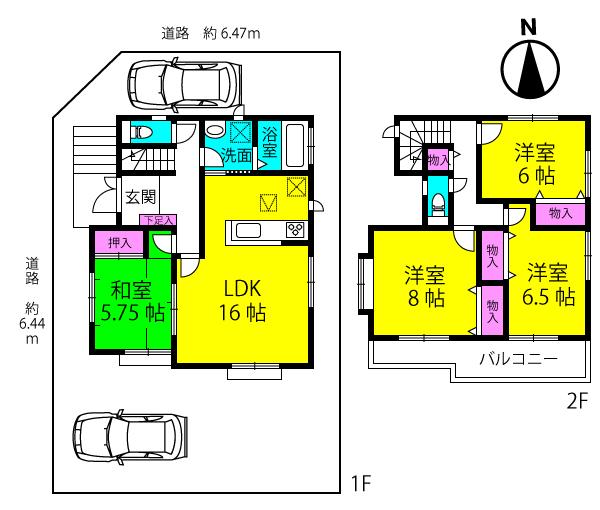 Floor plan. 39,300,000 yen, 4LDK, Land area 141.52 sq m , Building area 103.1 sq m