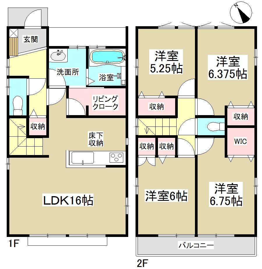 Floor plan. 33,800,000 yen, 4LDK, Land area 124.79 sq m , Building area 101.02 sq m
