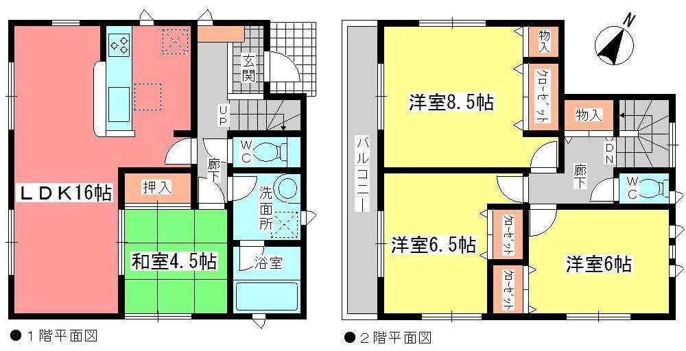 Floor plan. (1 Building), Price 32,900,000 yen, 4LDK, Land area 148.08 sq m , Building area 96.79 sq m